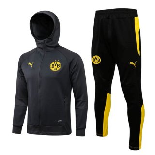 Felpa Cappuccio Set Completo Borussia Dortmund 2022/2023 Grigio