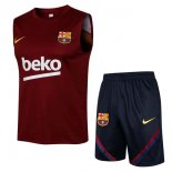 Maglia Barcellona Set Completo Senza Maniche 2022 Rosso