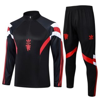 Felpa Allenamento Manchester United 2024/2025 Nero Rosso Felpa Allenamento Manchester United 2024/2025 Nero Rosso
