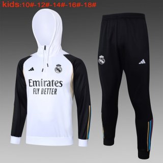 Bambino Felpa Cappuccio Real Madrid 2024 Bianco 2