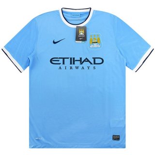 Thailandia Maglia Manchester City Prima Retro 2013 2014 Blu