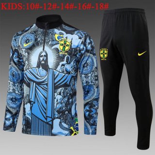 Bambino Felpa Allenamento Brasile 2024/2025 Blu