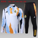 Bambino Felpa Allenamento Real Madrid 2025/2026 Blu Bianco