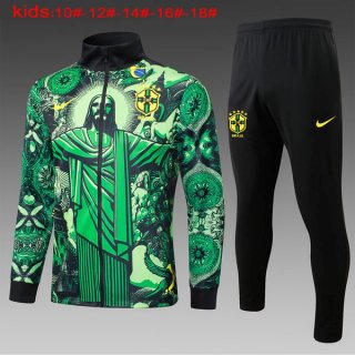 Bambino Giacca Brasile 2024/2025 Verde Bambino Giacca Brasile 2024/2025 Verde