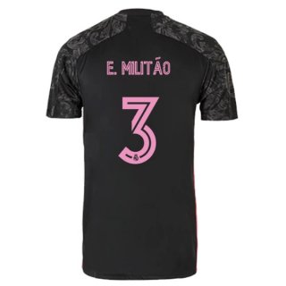 Maglia Real Madrid Terza NO.3 E. Militão 2020/2021 Nero Maglia Real Madrid Terza NO.3 E. Militão 2020/2021 Nero