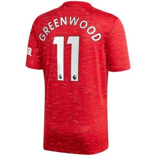 Maglia Manchester United NO.11 Greenwood Prima 2020/2021 Rosso Maglia Manchester United NO.11 Greenwood Prima 2020/2021 Rosso