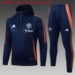 Bambino Felpa Cappuccio Manchester United 2025/2026 Blu 5