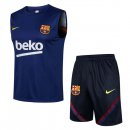 Maglia Barcellona Set Completo Senza Maniche 2022 Blu Nero