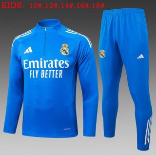 Bambino Felpa Allenamento Real Madrid 2025/2026 Blu 6 Bambino Felpa Allenamento Real Madrid 2025/2026 Blu 6
