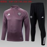 Bambino Felpa Allenamento Manchester United 2025/2026 Porpora 5