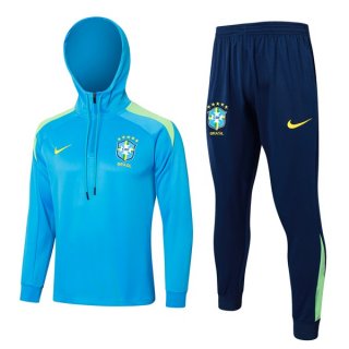 Felpa Cappuccio Brasile 2024/2025 Blu 3 Felpa Cappuccio Brasile 2024/2025 Blu 3