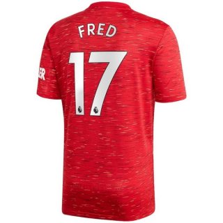 Maglia Manchester United NO.17 Fred Prima 2020/2021 Rosso Maglia Manchester United NO.17 Fred Prima 2020/2021 Rosso