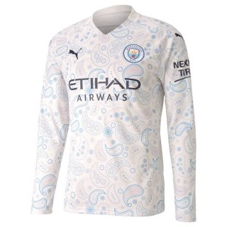 Thailandia Maglia Manchester City Terza ML 2020/2021 Bianco Thailandia Maglia Manchester City Terza ML 2020/2021 Bianco
