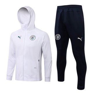 Felpa Cappuccio Set Completo Manchester City 2022/2023 Bianco