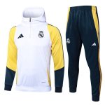 Felpa Cappuccio Real Madrid 2024/2025 Bianco Giallo 2 Felpa Cappuccio Real Madrid 2024/2025 Bianco Giallo 2