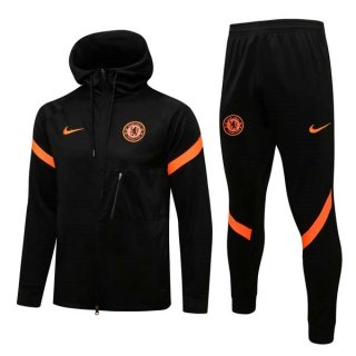 Felpa Cappuccio Chelsea 2022 Nero Arancione Felpa Cappuccio Chelsea 2022 Nero Arancione