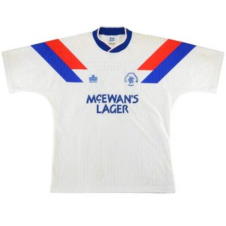 Thailandia Maglia Rangers Seconda Retro 1990 1992 Bianco Thailandia Maglia Rangers Seconda Retro 1990 1992 Bianco