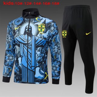 Bambino Giacca Brasile 2024/2025 Blu Bambino Giacca Brasile 2024/2025 Blu