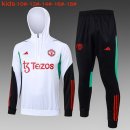 Bambino Felpa Cappuccio Manchester United 2024 Bianco 2