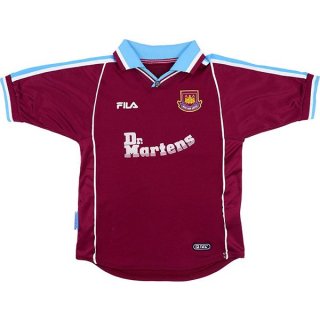 Thailandia Maglia West Ham United FILA Prima Retro 1999 2000 Rosso Thailandia Maglia West Ham United FILA Prima Retro 1999 2000 Rosso