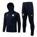 Felpa Cappuccio Set Completo Manchester City 2022/2023 Blu Oscuro