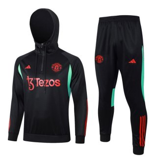 Felpa Cappuccio Manchester United 2024 Nero Felpa Cappuccio Manchester United 2024 Nero