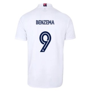 Maglia Real Madrid Prima NO.9 Benzema 2020/2021 Bianco Maglia Real Madrid Prima NO.9 Benzema 2020/2021 Bianco