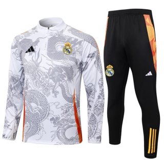 Felpa Allenamento Real Madrid 2024/2025 Bianco Grigio 5 Felpa Allenamento Real Madrid 2024/2025 Bianco Grigio 5