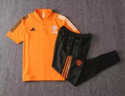 Polo Manchester United Set Completo 2020/2021 Arancione Nero