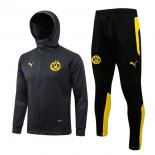 Felpa Cappuccio Set Completo Borussia Dortmund 2022/2023 Grigio