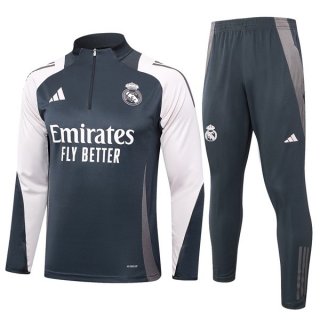 Felpa Allenamento Real Madrid 2024/2025 Grigio Felpa Allenamento Real Madrid 2024/2025 Grigio