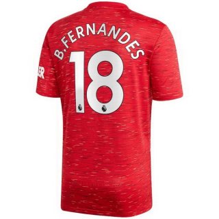 Maglia Manchester United NO.18 B. Fernandes Prima 2020/2021 Rosso