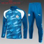 Bambino Felpa Manchester City 2024 Blu Bianco