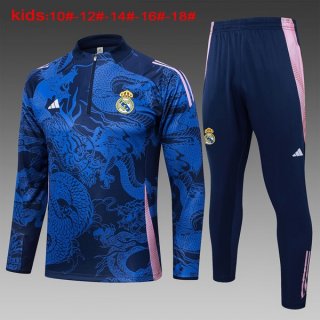 Bambino Felpa Allenamento Real Madrid 2024/2025 Blu 3 Bambino Felpa Allenamento Real Madrid 2024/2025 Blu 3