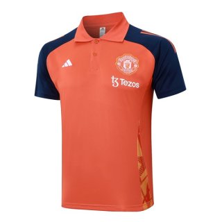 Polo Manchester United 2024/2025 Arancione Blu 2 Polo Manchester United 2024/2025 Arancione Blu 2
