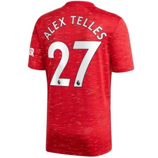 Maglia Manchester United NO.27 Alex Telles Prima 2020/2021 Rosso Maglia Manchester United NO.27 Alex Telles Prima 2020/2021 Rosso