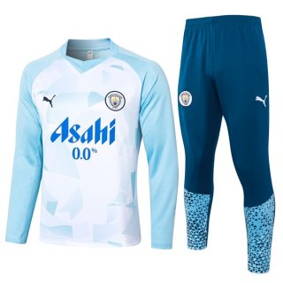 Felpa Manchester City 2024/2025 Bianco Blu Felpa Manchester City 2024/2025 Bianco Blu