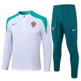 Felpa Allenamento Portogallo 2024/2025 Bianco Verde Felpa Allenamento Portogallo 2024/2025 Bianco Verde