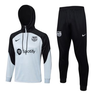 Felpa Cappuccio Barcellona 2024 Grigio 2 Felpa Cappuccio Barcellona 2024 Grigio 2