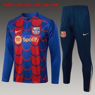 Bambino Felpa Allenamento Barcellona 2024/2025 Blu Rosso 3 Bambino Felpa Allenamento Barcellona 2024/2025 Blu Rosso 3