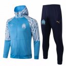 Felpa Cappuccio Marseille 2021/2022 Blu Bianco