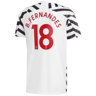 Maglia Manchester United NO.18 B. Fernandes Terza 2020/2021 Bianco Maglia Manchester United NO.18 B. Fernandes Terza 2020/2021 Bianco