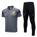 Polo Borussia Dortmund Set Completo 2023/2024 Grigio Nero