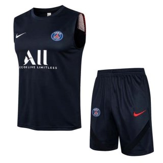 Maglia Paris Saint Germain Senza Maniche Set Completo 2022 Nero Maglia Paris Saint Germain Senza Maniche Set Completo 2022 Nero
