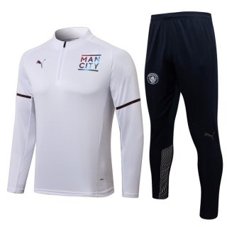 Felpa Allenamento Manchester City 2022 Bianco Nero Felpa Allenamento Manchester City 2022 Bianco Nero