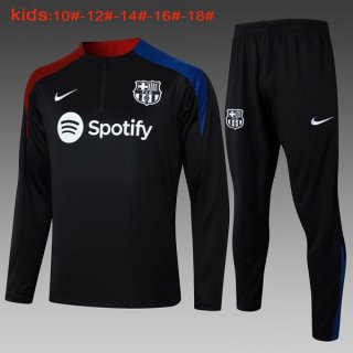 Bambino Felpa Allenamento Barcellona 2024/2025 Nero Blu 3 Bambino Felpa Allenamento Barcellona 2024/2025 Nero Blu 3