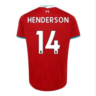 Maglia Liverpool NO.14 Henderson Prima 2020/2021 Rosso Maglia Liverpool NO.14 Henderson Prima 2020/2021 Rosso