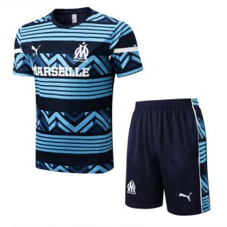 Maglia Formazione Marseille Set Completo 2022-2023 Blu