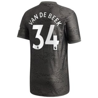 Maglia Manchester United NO.34 Van De Beek Seconda 2020/2021 Nero