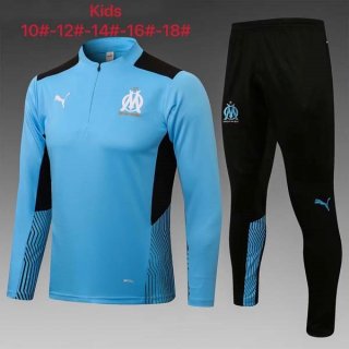 Bambino Felpa Allenamento Marseille 2022 Blu Nero